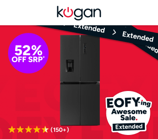 Kogan 464L French Door Fridge with Water Dispenser (Black Stainless Steel) Product Image
