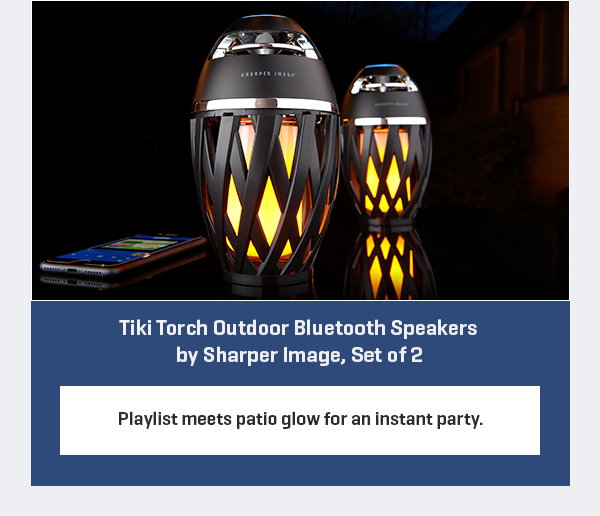 Tiki Torch Outdoor Bluetooth Speakers by Sharper Image (Set of 2)