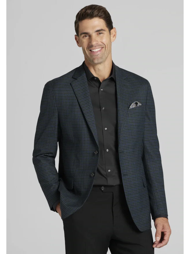 Jos A. Bank Comfort Stretch Tailored Fit Check Sportcoat
