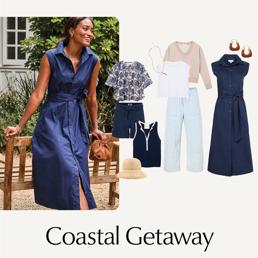 Coastal Getaway. Image of cutouts of themebox looks.