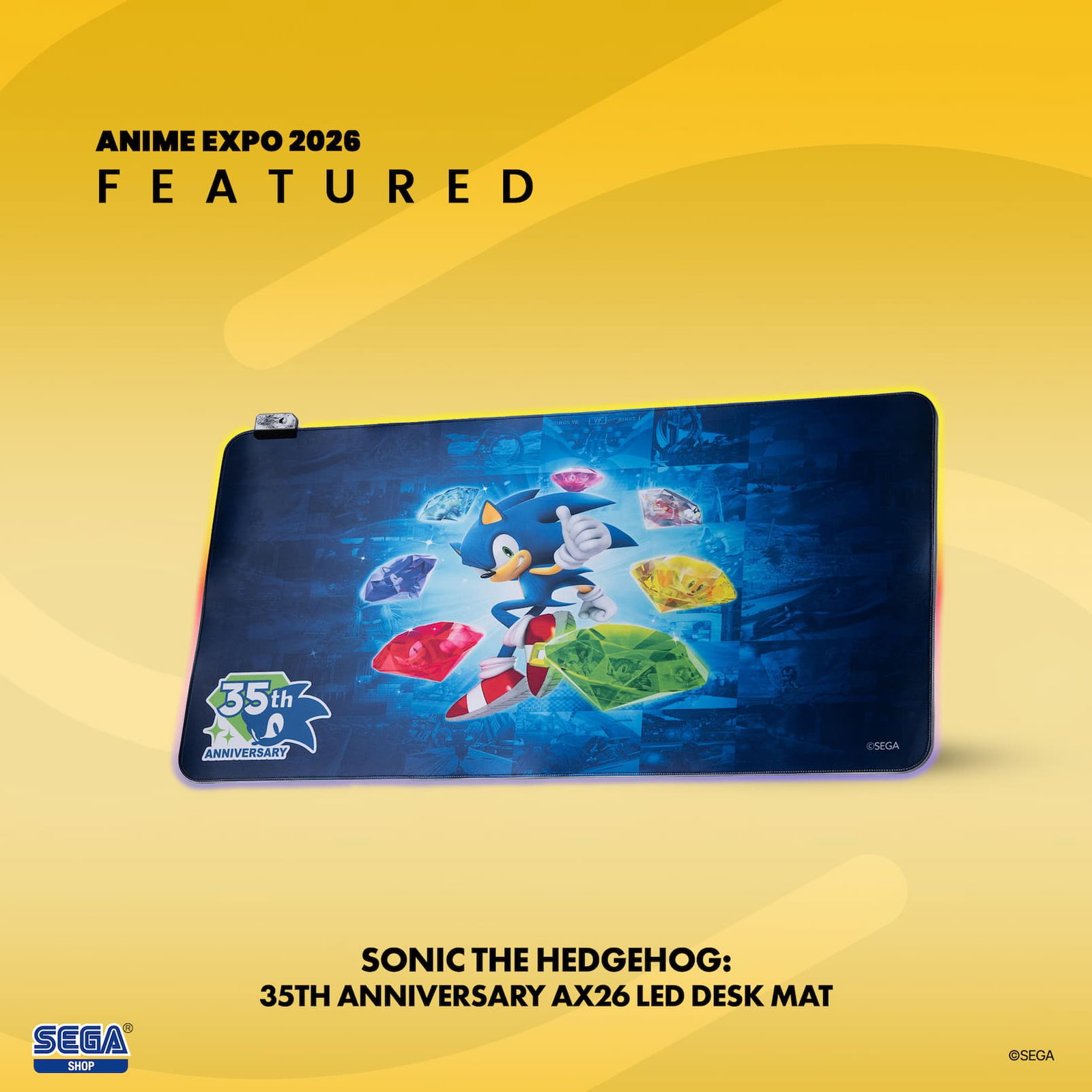 Sonic the Hedgehog: 35th Anniversary LED Desk mat