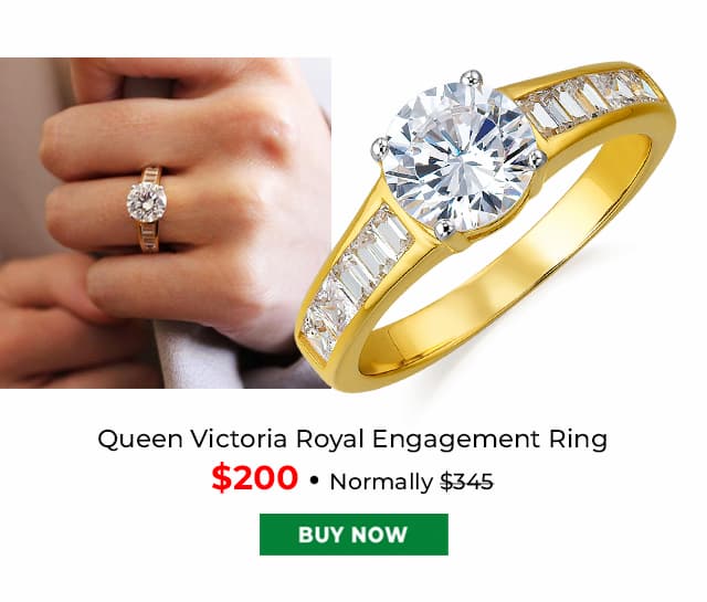 Queen Victoria Royal Engagement Ring Gold Clad