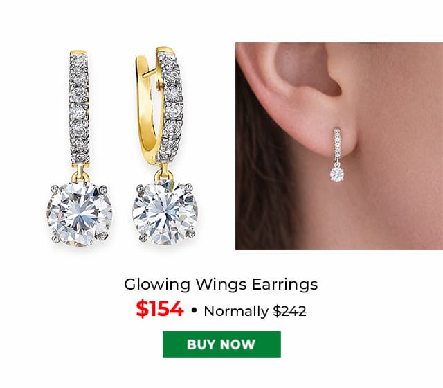 Glowing Wings Earrings Gold Clad