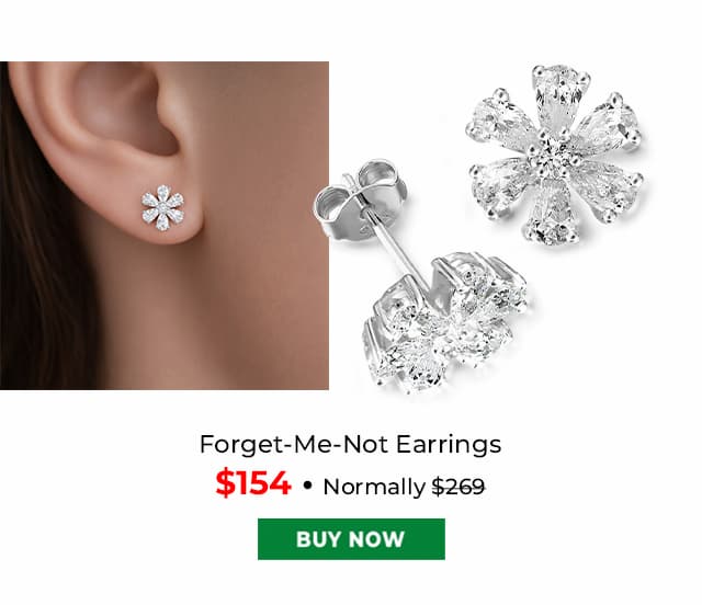 Forget Me Not Earrings Platinum Clad