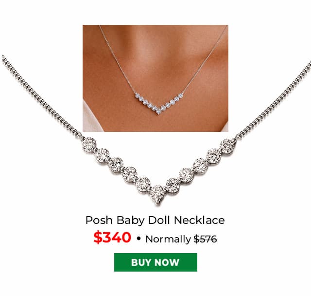Posh Baby Doll Necklace Platinum Clad