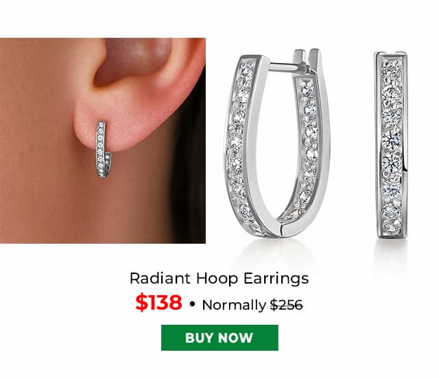 Radiant Hoop Earrings Platinum Clad