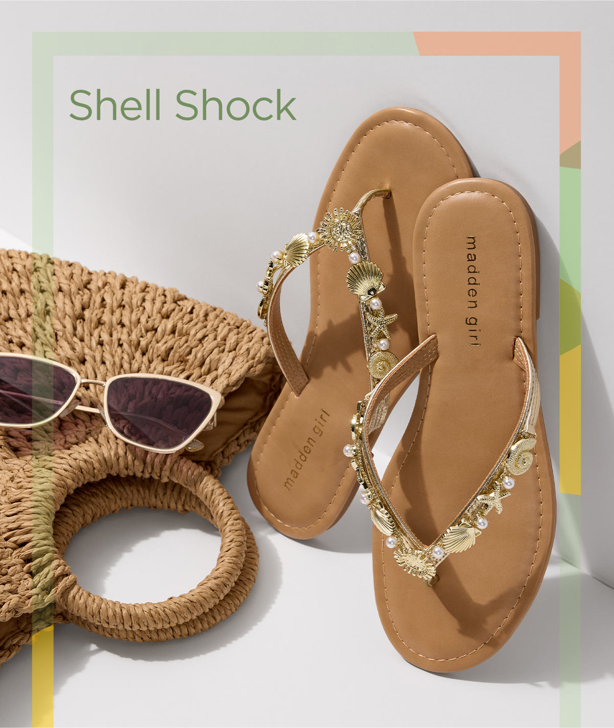 Shell Shock | Display Image of Madden Girl Sea Shell Flip Flops