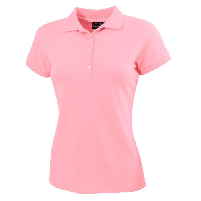 Artime Damen Polo-Piqué-Shirt, leicht tailliert , rosa