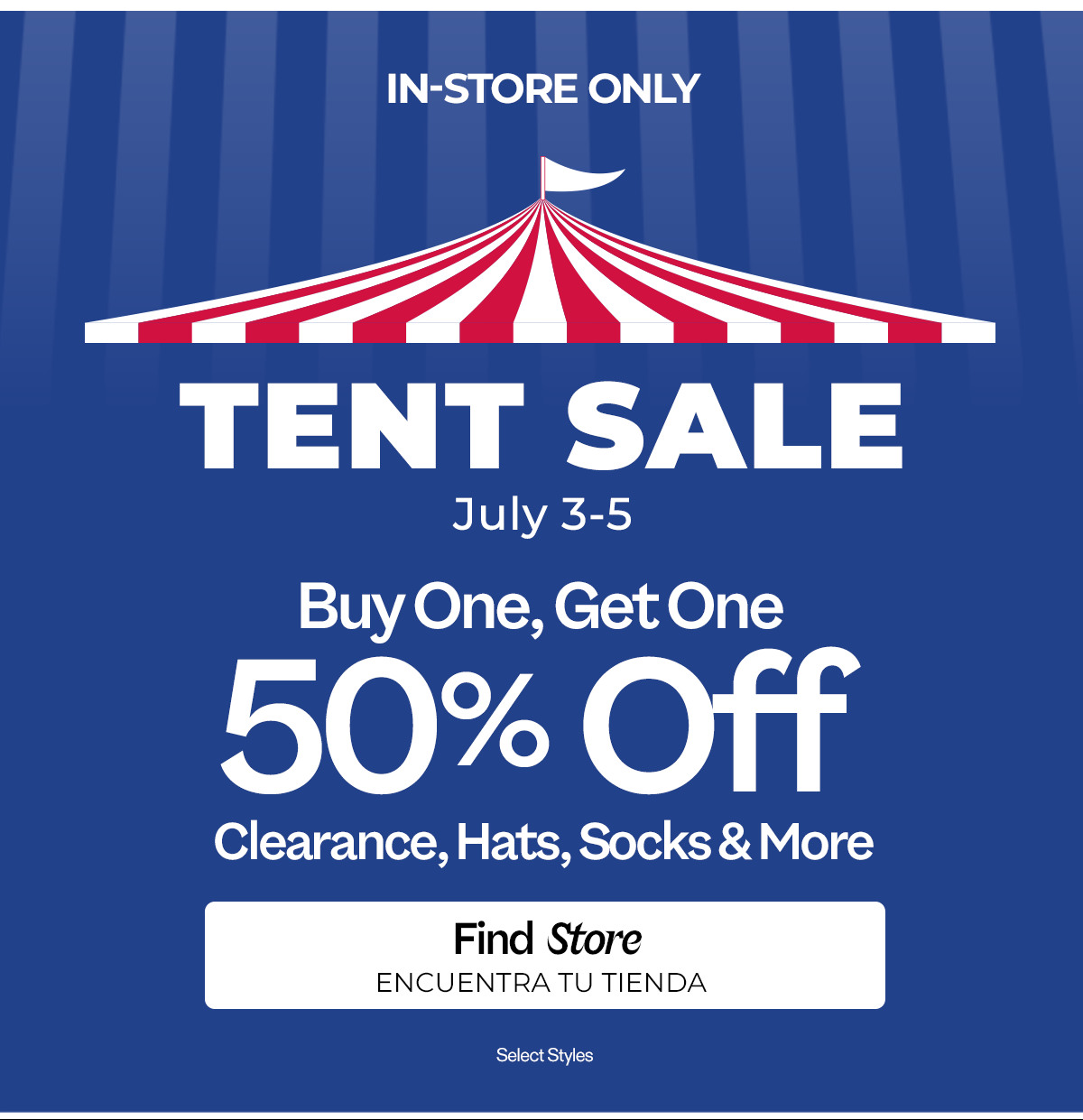Buy one, get one half off in-store!