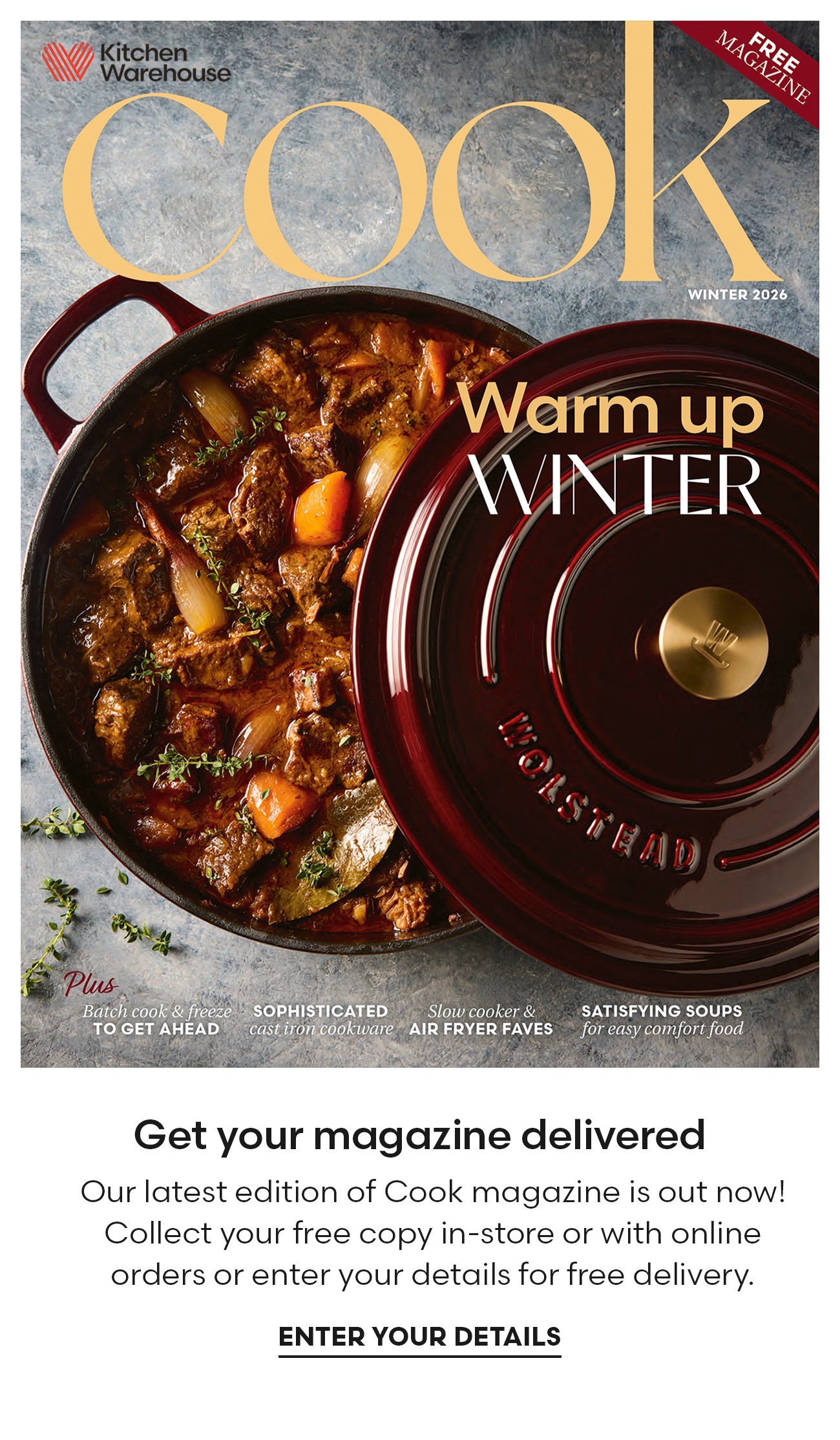 Wolstead Castelle Cast Iron Shallow Casserole 30cm Merlot Magazine