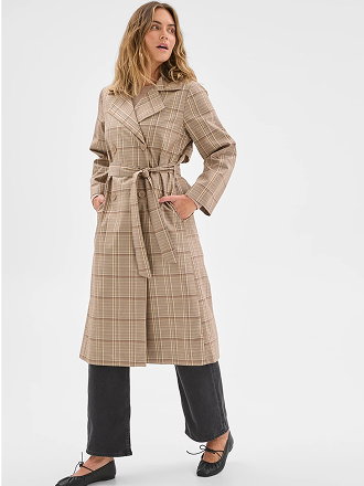 Australian Cotton check trench coat