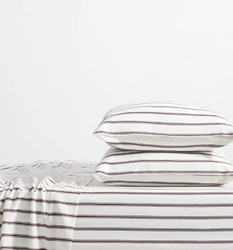 Taylor stripe flannelette sheet set