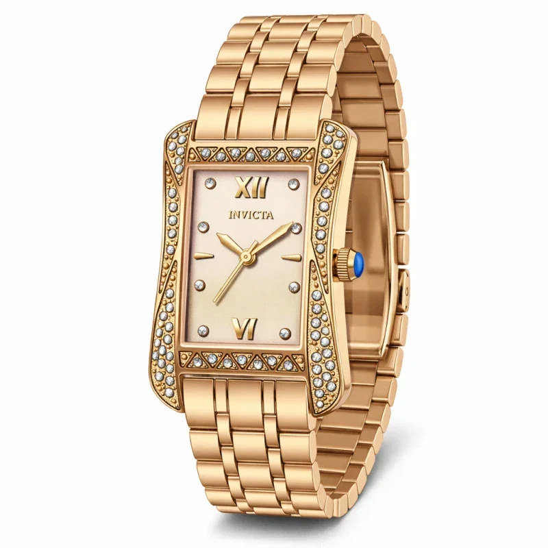 Image of Invicta Women's 26mm Wildflower Quartz Crystal Accented Rectangular Bracelet Watch