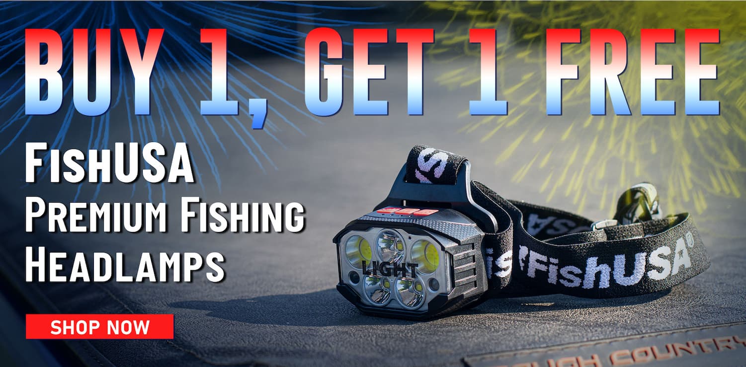 Buy 1, Get 1 Free FishUSA Premium Fishing Headlamps Shop Now