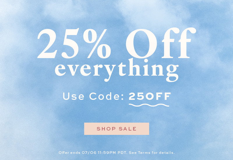 Get 25% Off Sitewide With Code 25OFF