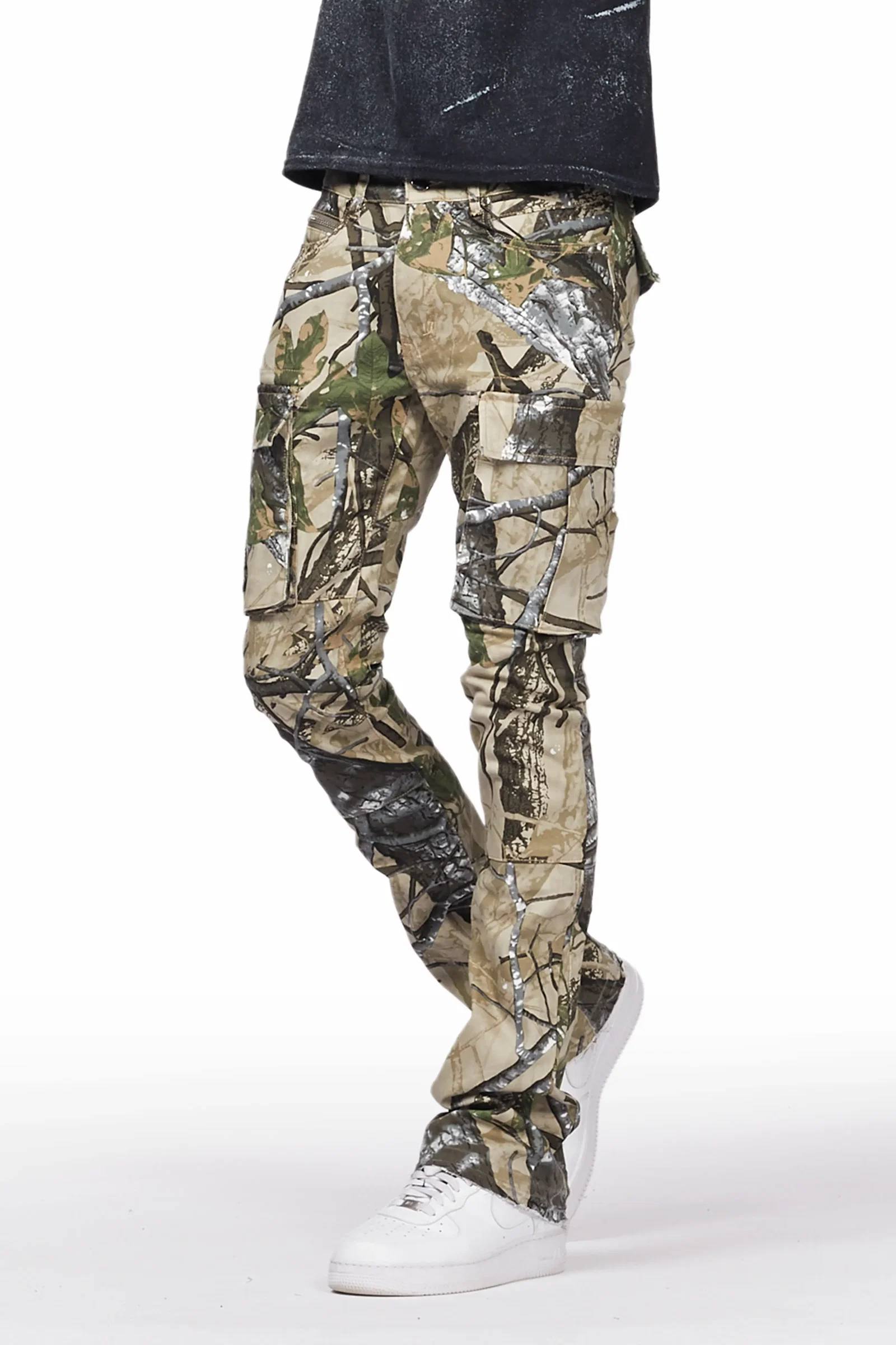 Image of Merrik Tree Camo Stacked Flare Jean