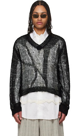 Black Slow V-Neck Sweater - OUR LEGACY