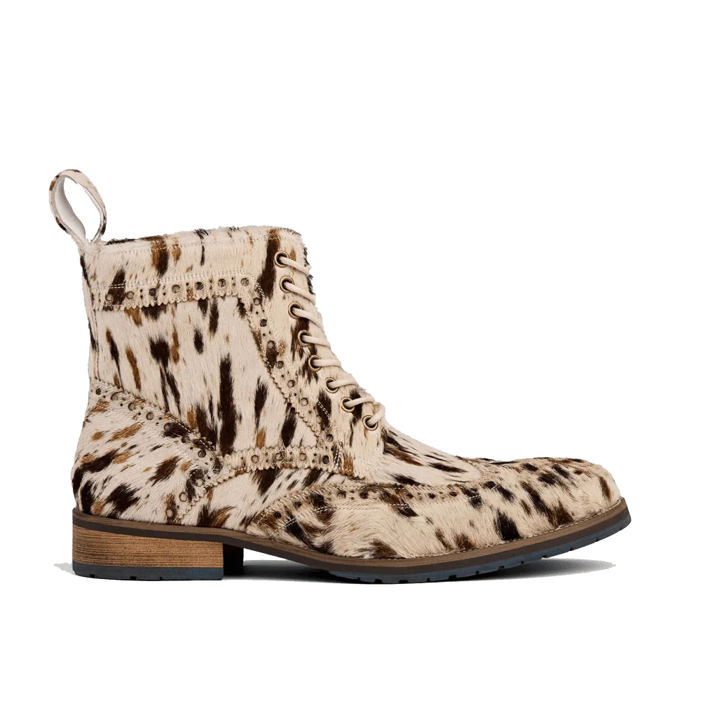 Image of Belmont Appaloosa Wingtip Combat Boots