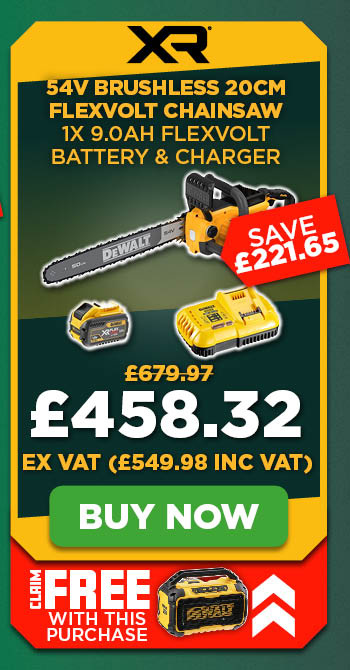 Dewalt DCMCS575X1 54V XR Brushless FLEXVOLT Chainsaw, 1x 9.0Ah XR Flexvolt Battery & Charger
