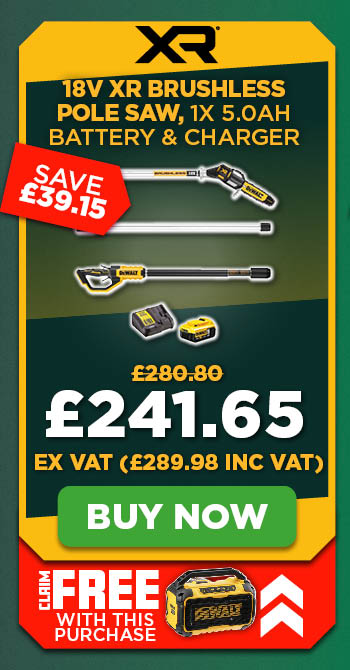Dewalt DCMPS567P1-GB 18V XR Brushless Pole Saw, 1x 5.0Ah Battery & Charger