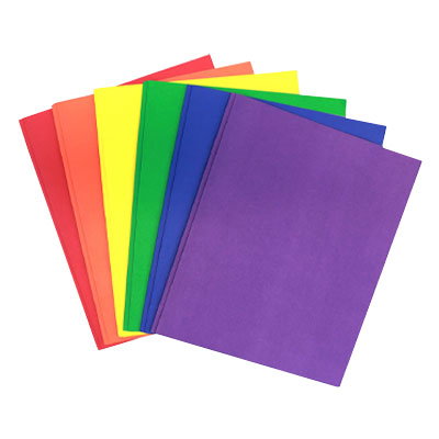 BigBox Two Pocket Prong Folders, Assorted