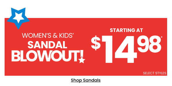 Women's & Kids' Sandal Blowout starting at $14.98 