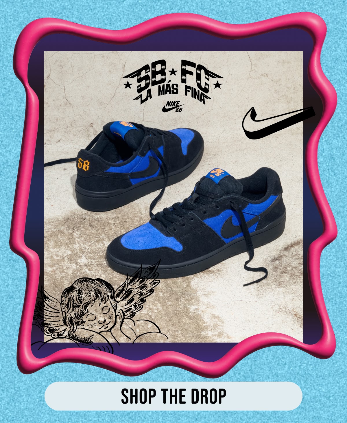 Shop the Nike SB FC Code 58 La Más Fina Racer Blue & Black Skate Shoes