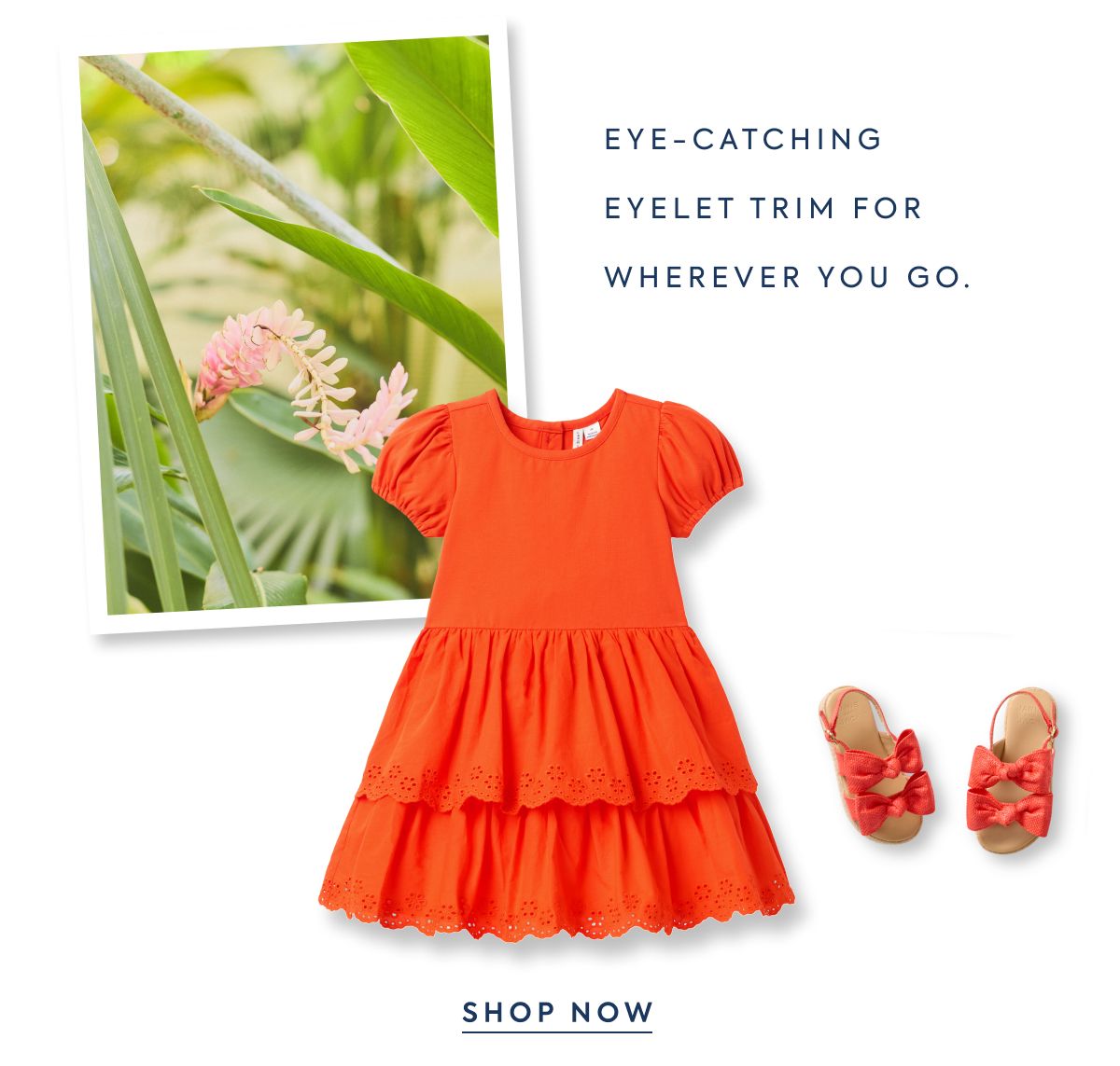 Eye-catching eyelet trim for wherever you go.