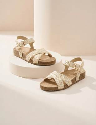 flache Sandalen 