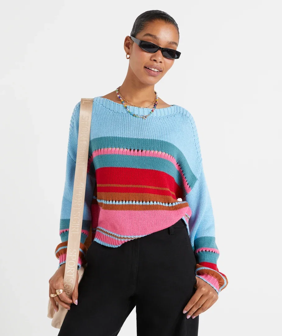 POPPY BOATNECK STRIPE SWEATER
