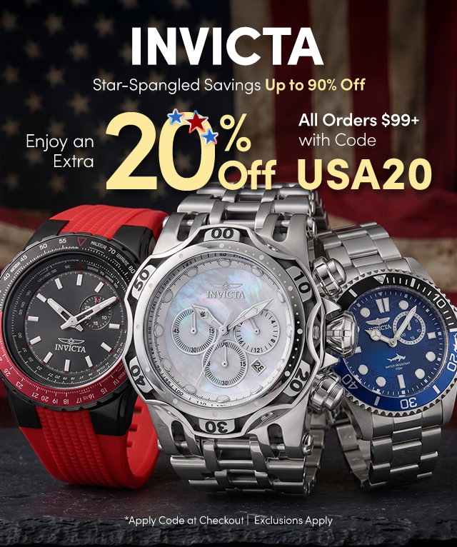 INV-49724, INV-27807, INV-49278 INVICTA | Extra 20% Off All Orders $99+ with Code: USA20