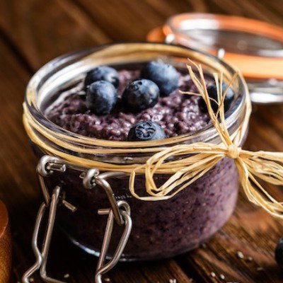 Blueberry Chia Seed Pudding with Lemon