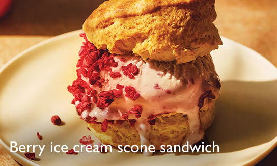 Berry ice cream scone sandwich
