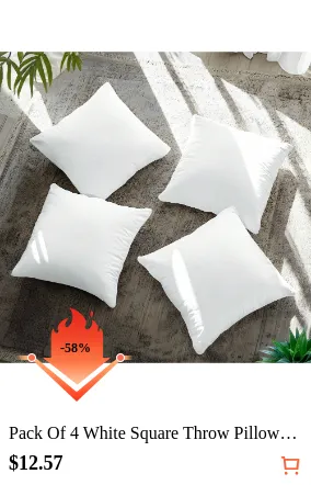 Pack Of 4 White Square Throw...