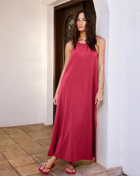 Go With The Flow Halter Dress