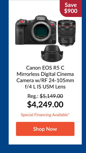 Canon EOS R5 C Mirrorless Digital Cinema Camera w/RF 24-105mm f/4 L IS USM Lens