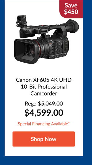 Canon XF605 4K UHD 10-Bit Professional Camcorder