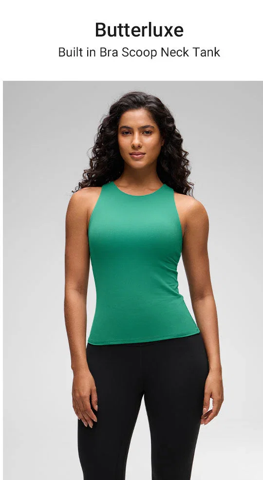 Butterluxe Built in Bra Scoop Neck Tank