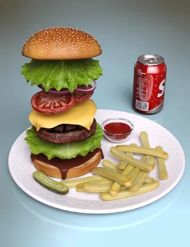 Quick Meal - Cheeseburger and Soda