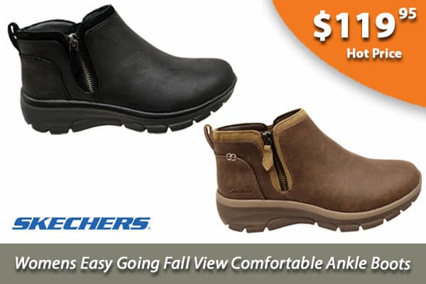 Skechers Womens Easy Going Fall View Comfortable Ankle Boots