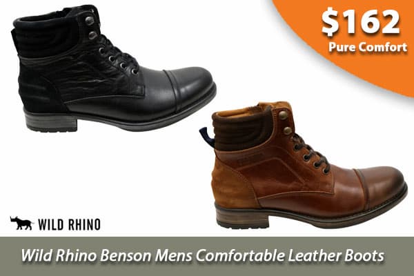 Wild Rhino Benson Mens Comfortable Leather Boots