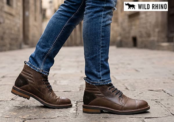 Wild Rhino Indiana Mens Comfortable Leather Boots