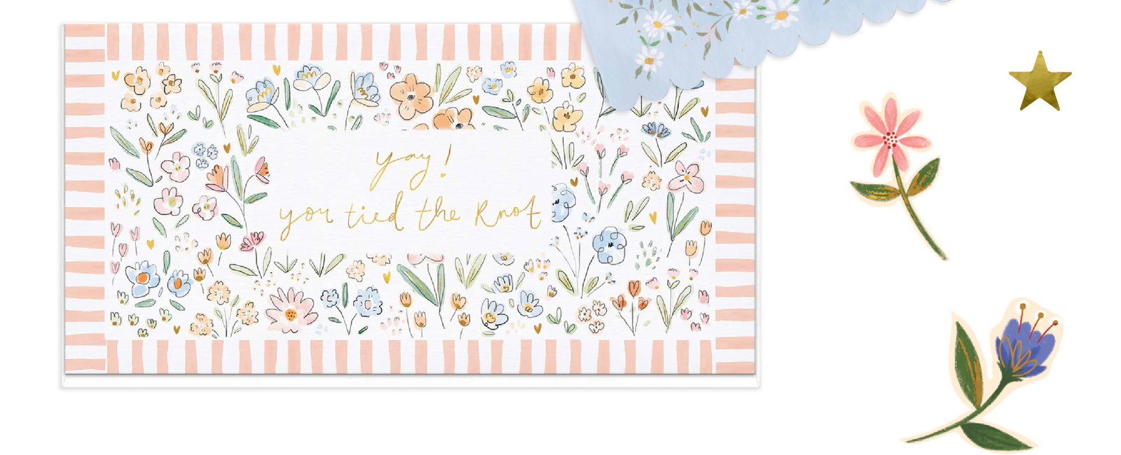 DITSY FLORAL TIED THE KNOT CARD