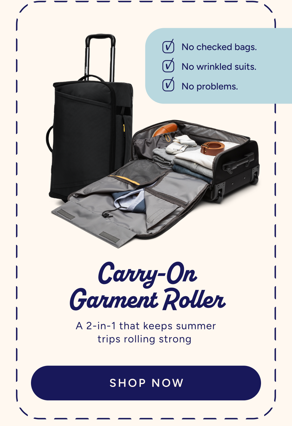 carry on garment roller