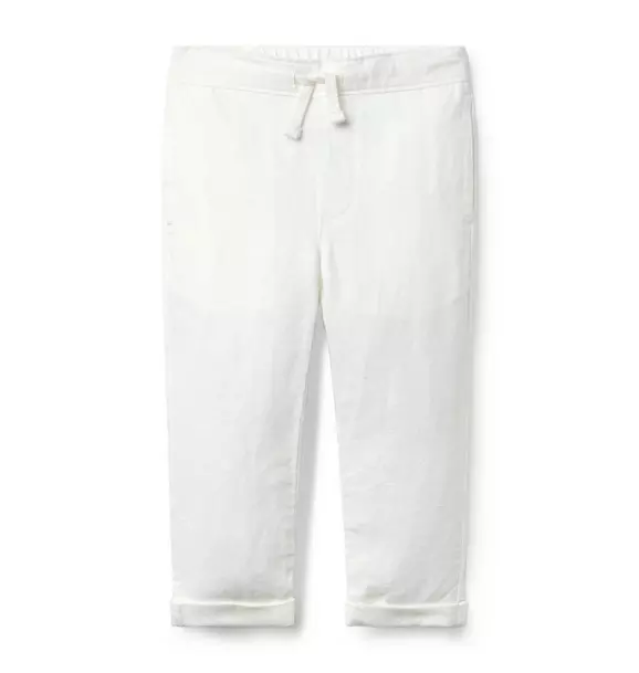Image of Linen-Cotton Cuffed Pant