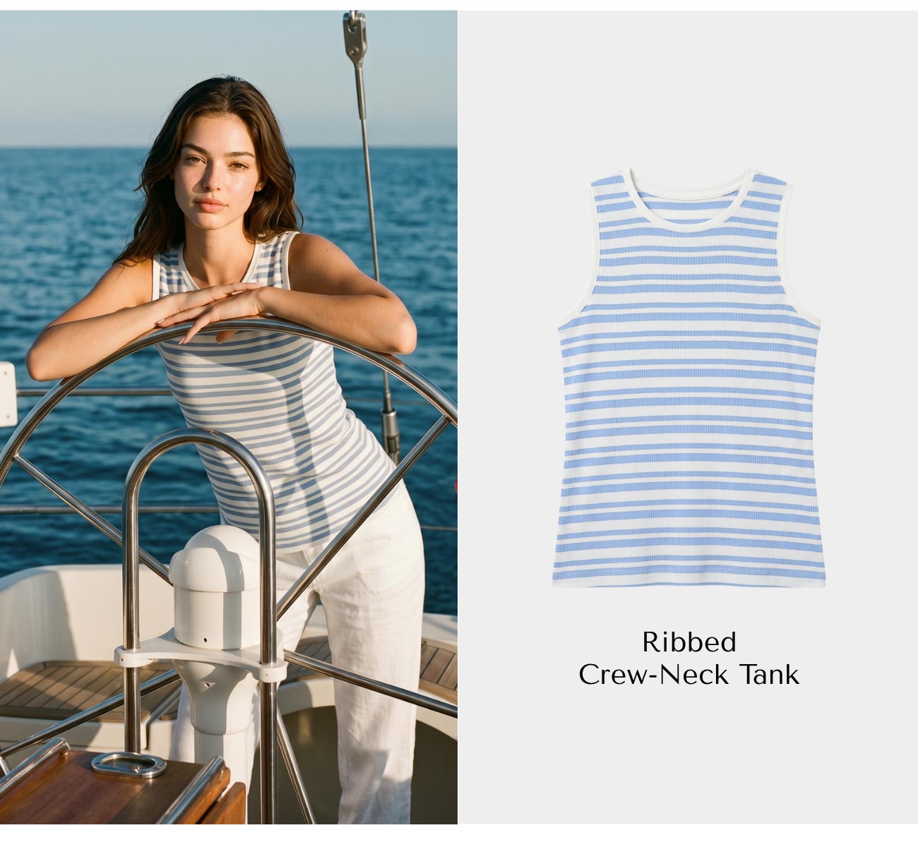 Ribbed Crew-Neck Tank