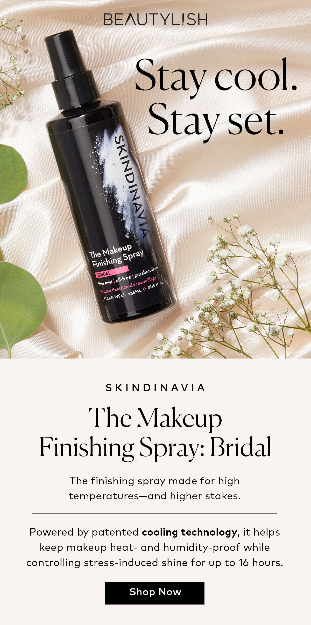 The finishing spray made for high temperatures—and higher stakes. Shop the Skindinavia The Makeup Finishing Spray on Beautylish.com