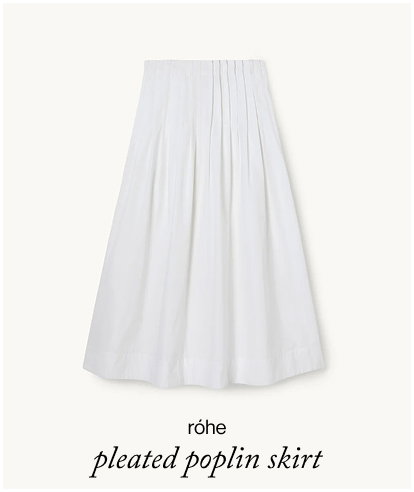 Pleated Poplin Skirt