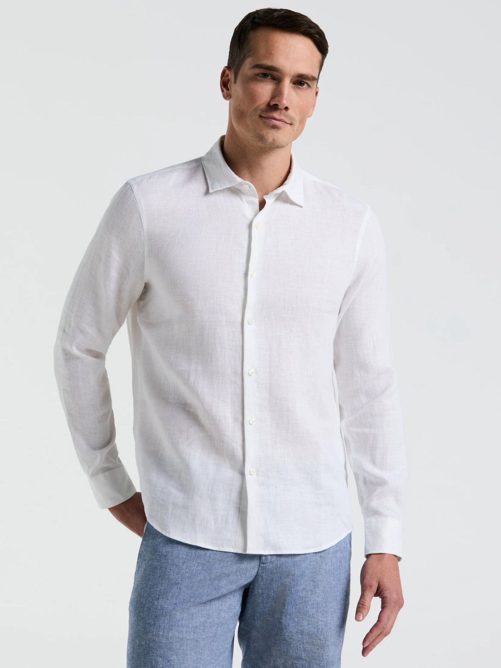 Linen Blend Long Sleeve Shirt Linen Blend Long Sleeve Shirt