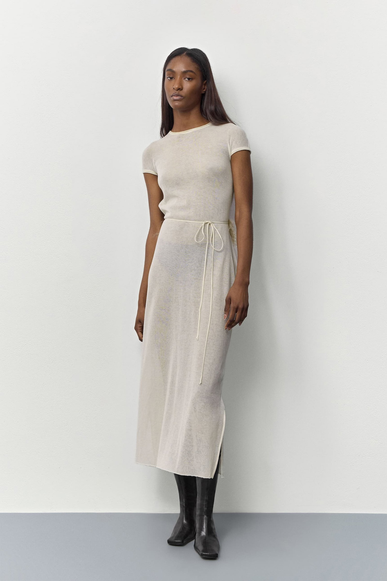 BUFFY DRESS ECRU